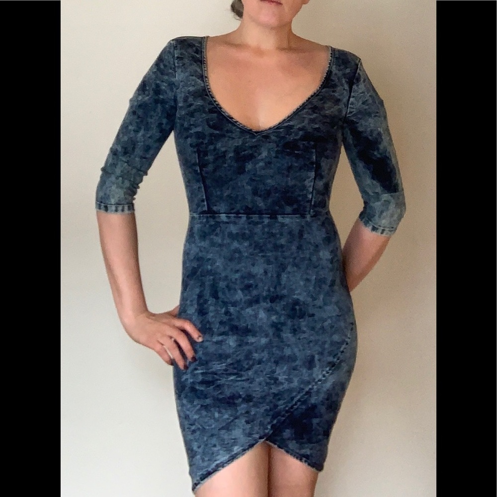 Denim fitted dress